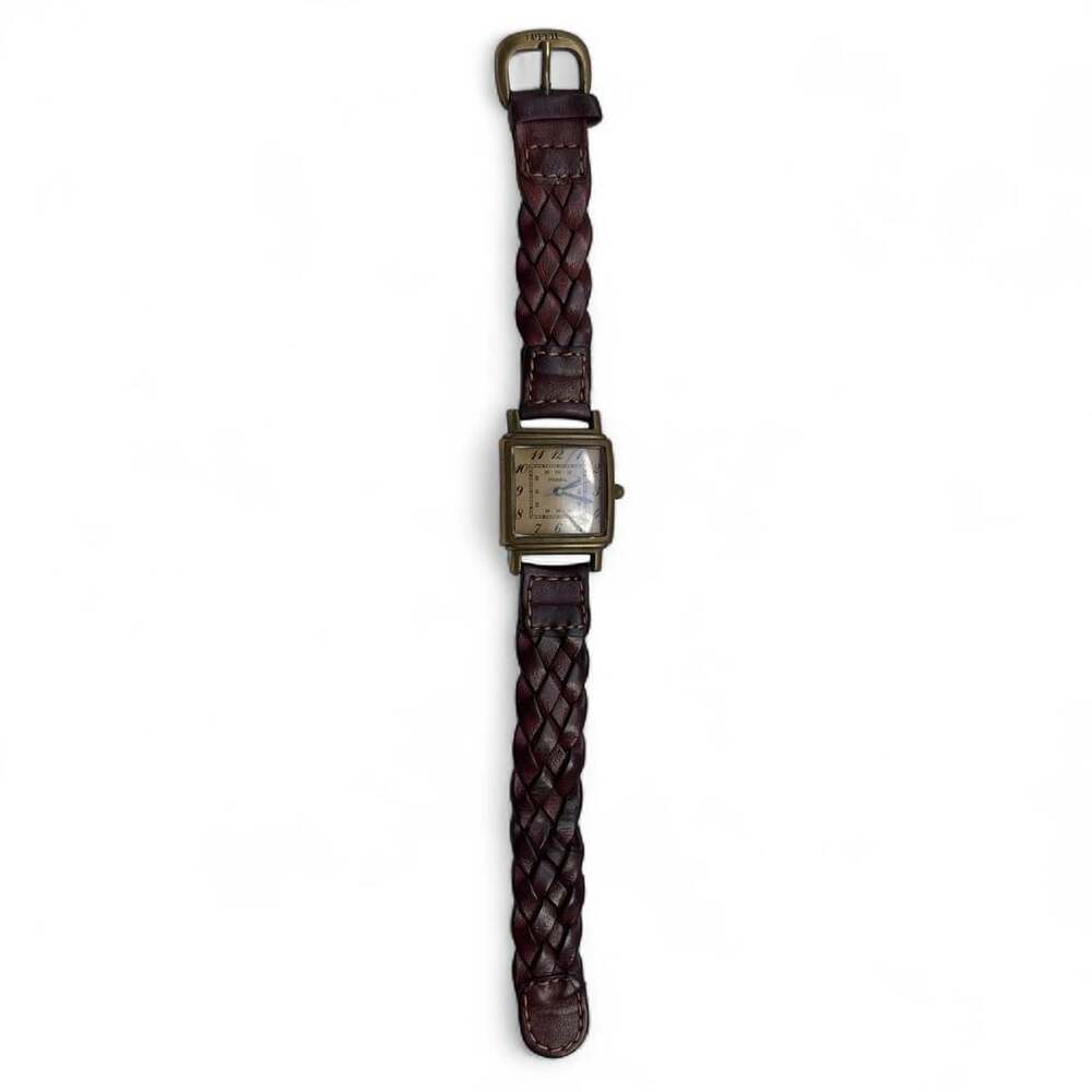 Vintage Fossil GR-9007 Braided Leather Watch